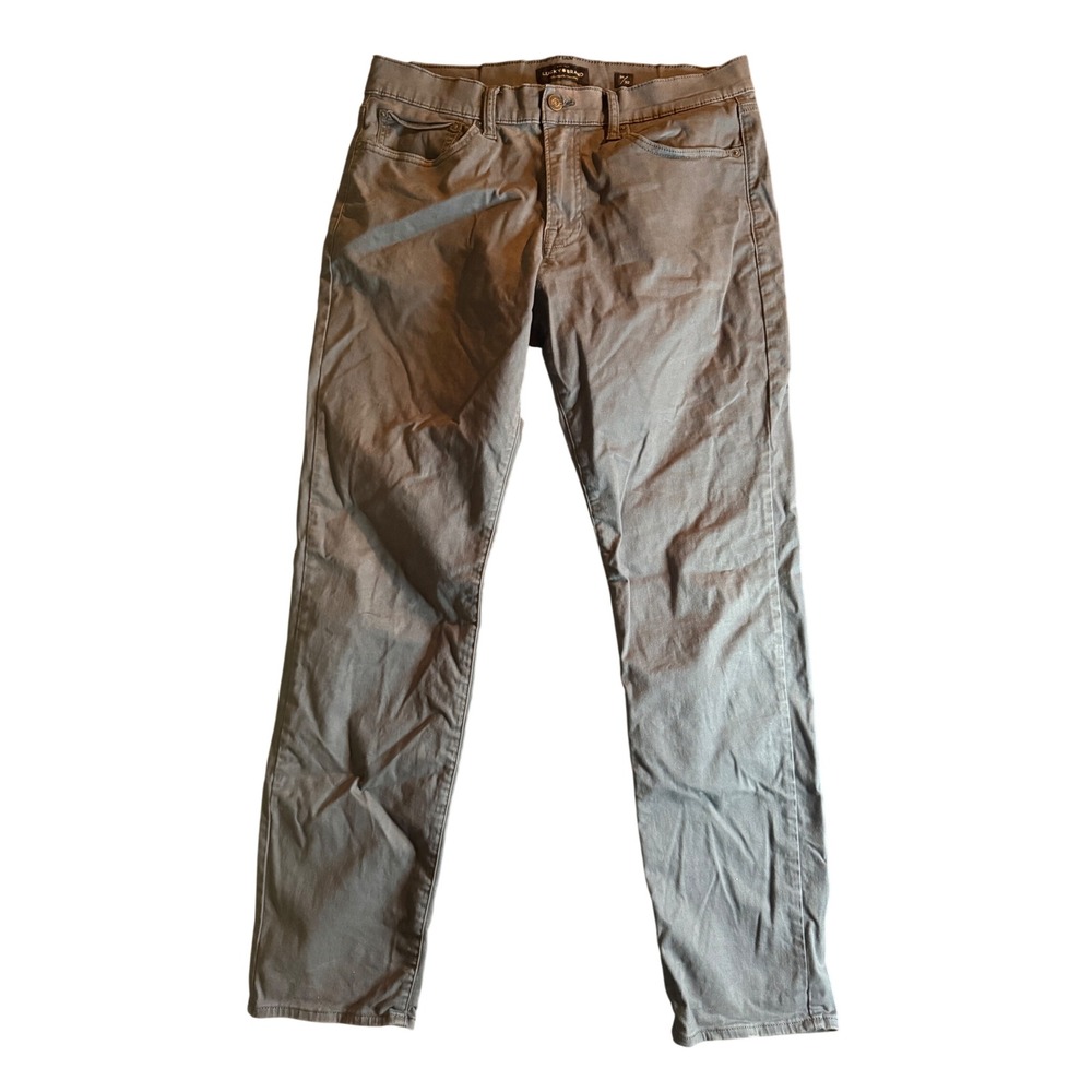 Lucky Brand 121 Slim Pants Mens 34x32 Gray Stretch Chino Casual 0332